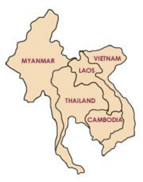 Asia travel map Indochina map